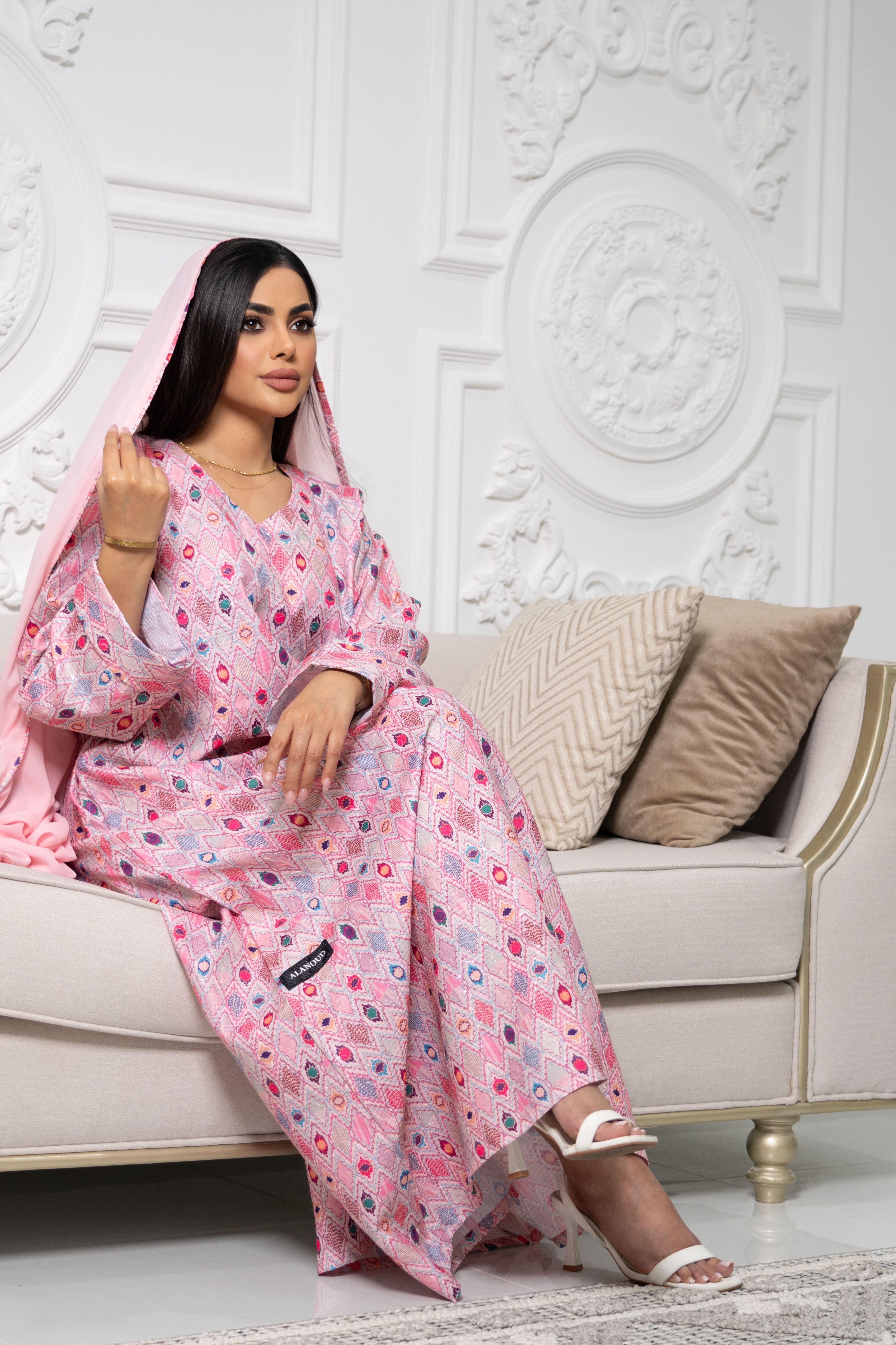 Pink Mosaic Kaftan view two